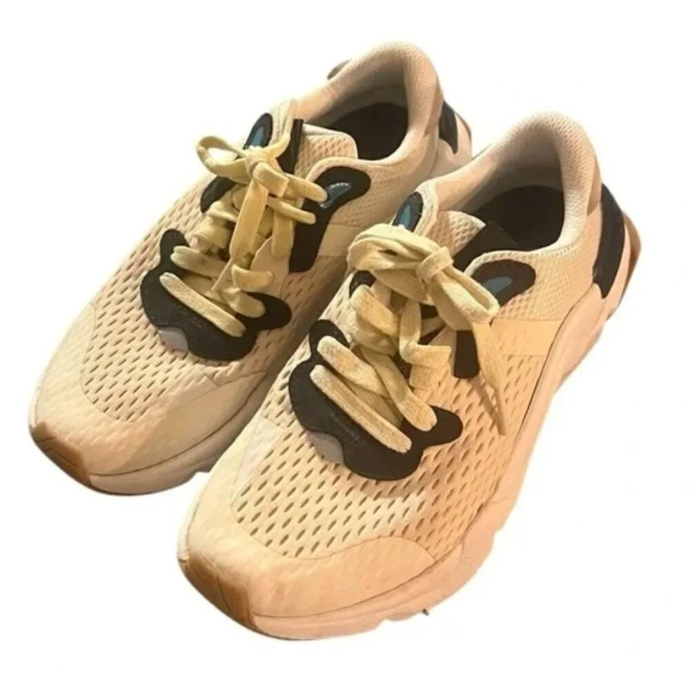 Sorel Womens Kinetic Impact Lace Sneakers Size 7 Beige/Black Mesh Casual Shoes